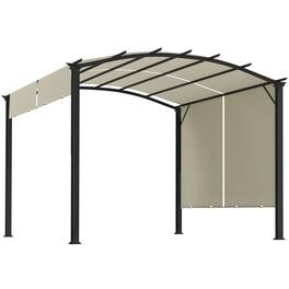 Outsunny - x 11' Outdoor Retractable Pergola Canopy for Backyard - Beige