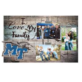 Fan Creations - MTSU Blue Raiders 11" x 19" I Love My Family Clip Photo Frame - Multicolor