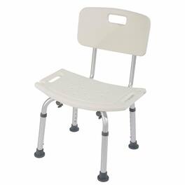 Winado - 7-Height Adjustable Bath Chair, 330LBS Capacity, Tool-Free Assembly Shower Bench with Back & Shower Holder for Elderly - White