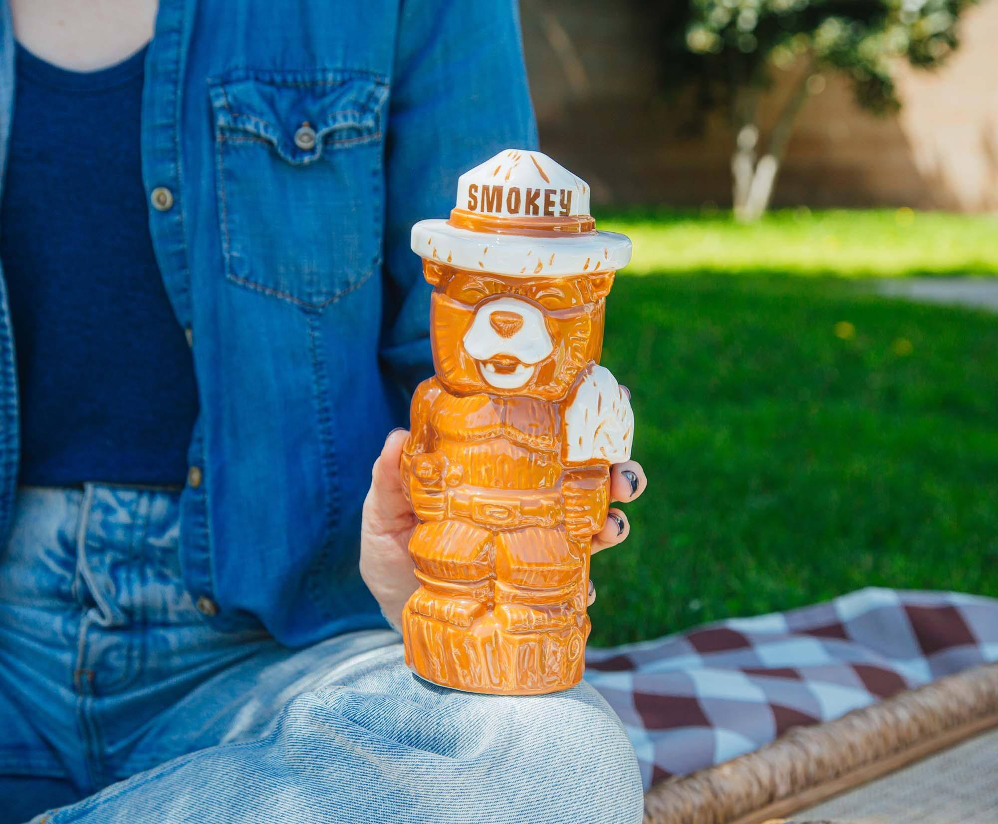 Alt View 5. ThinkGeek - Geeki Tikis Smokey Bear Ceramic Mug | Holds 14 Ounces - Brown.