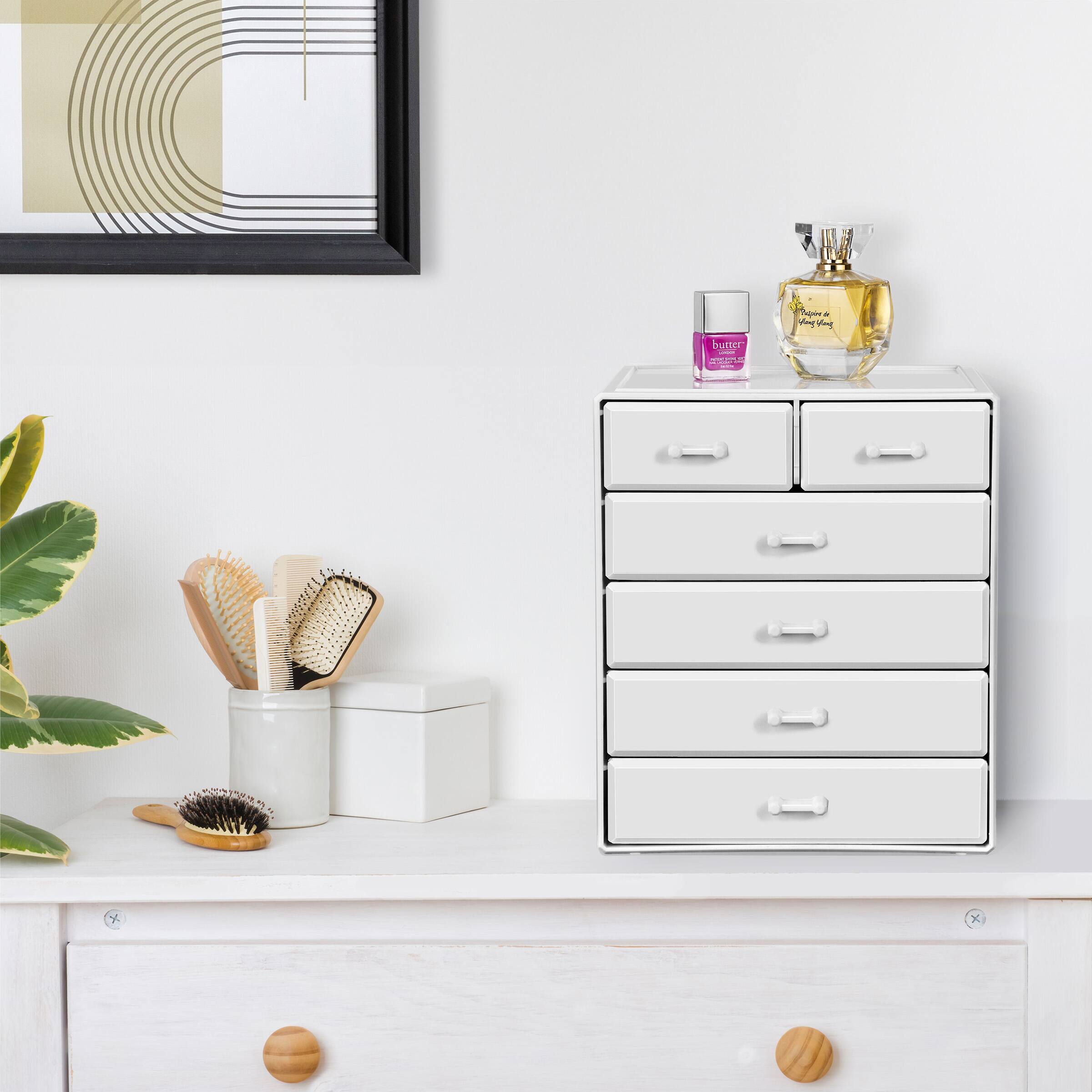 Alt View 1. Sorbus - Sorbus 6 Drawer Makeup Organizer Case (White) - White.
