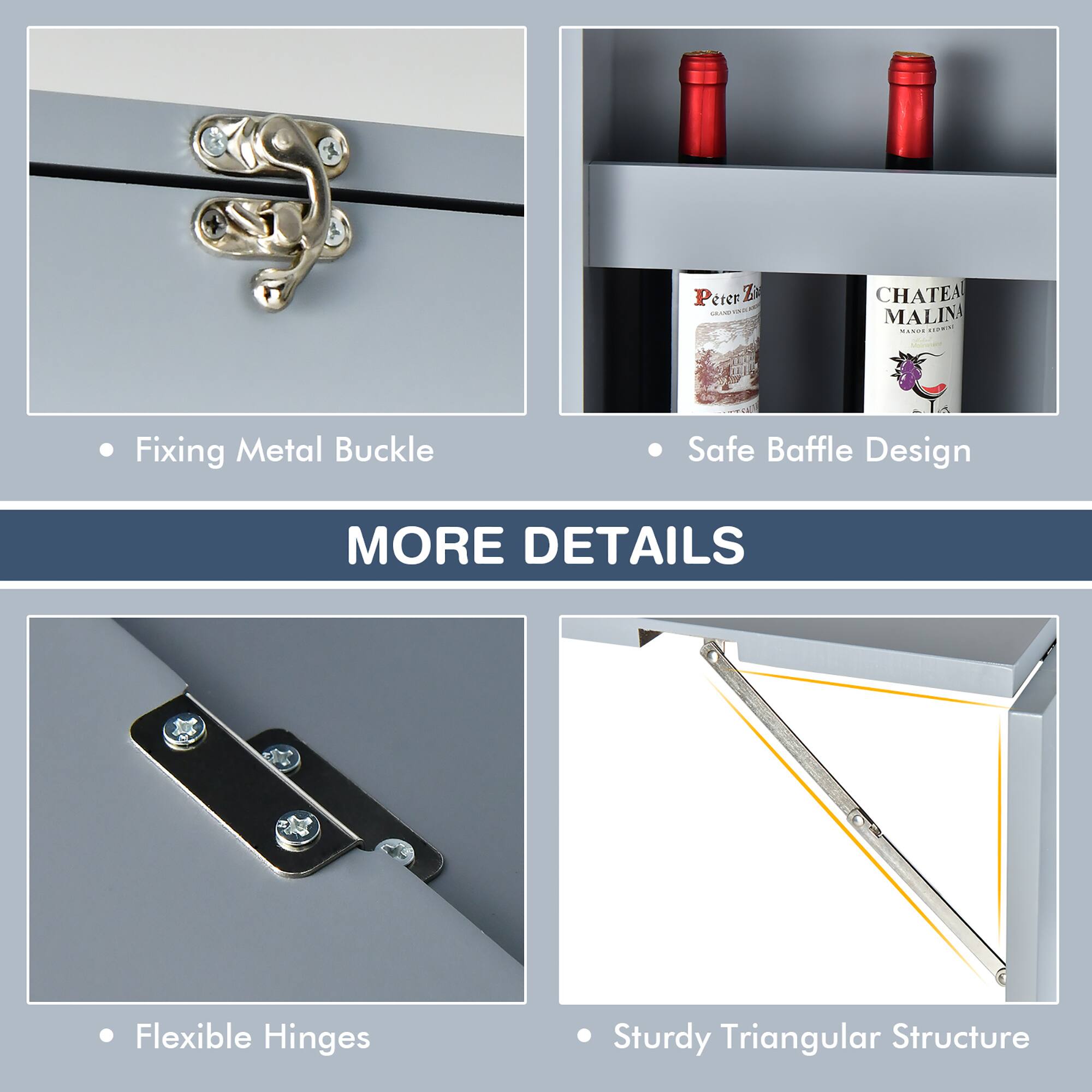 Peter B -- CHATEA MALINA, Fixing Metal Buckle, Safe Baffle Design, MORE DETAILS, Flexible Hinges, Sturdy Triangular Structure