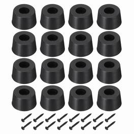 Unique Bargains - Rubber Speaker Isolation Feet, 1.3" Anti-Vibration Pad with Screws for Electronics Speaker Guitar 16pcs - Black