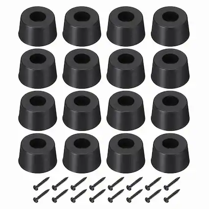 Front. Unique Bargains - Rubber Speaker Isolation Feet, 1.3" Anti-Vibration Pad with Screws for Electronics Speaker Guitar 16pcs - Black.