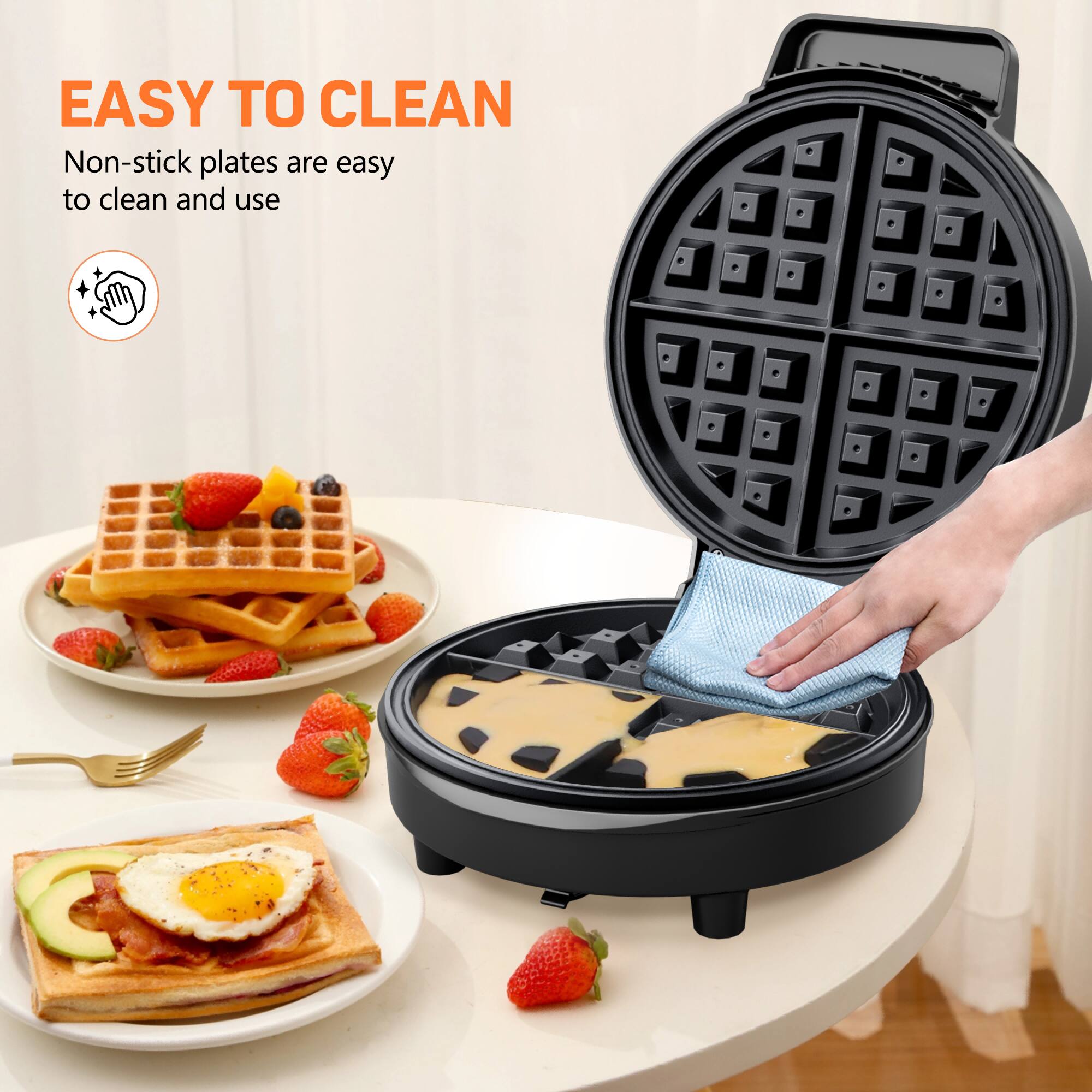 EASY TO CLEAN
Non-stick plates are easy to clean and use