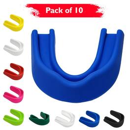 Amber Sporting Goods - Breathable Boil & Bite MMA Mouth Guard for Boxing & Wrestling, Super Tough Combat Mouthpiece – (Pack of 10) - Blue