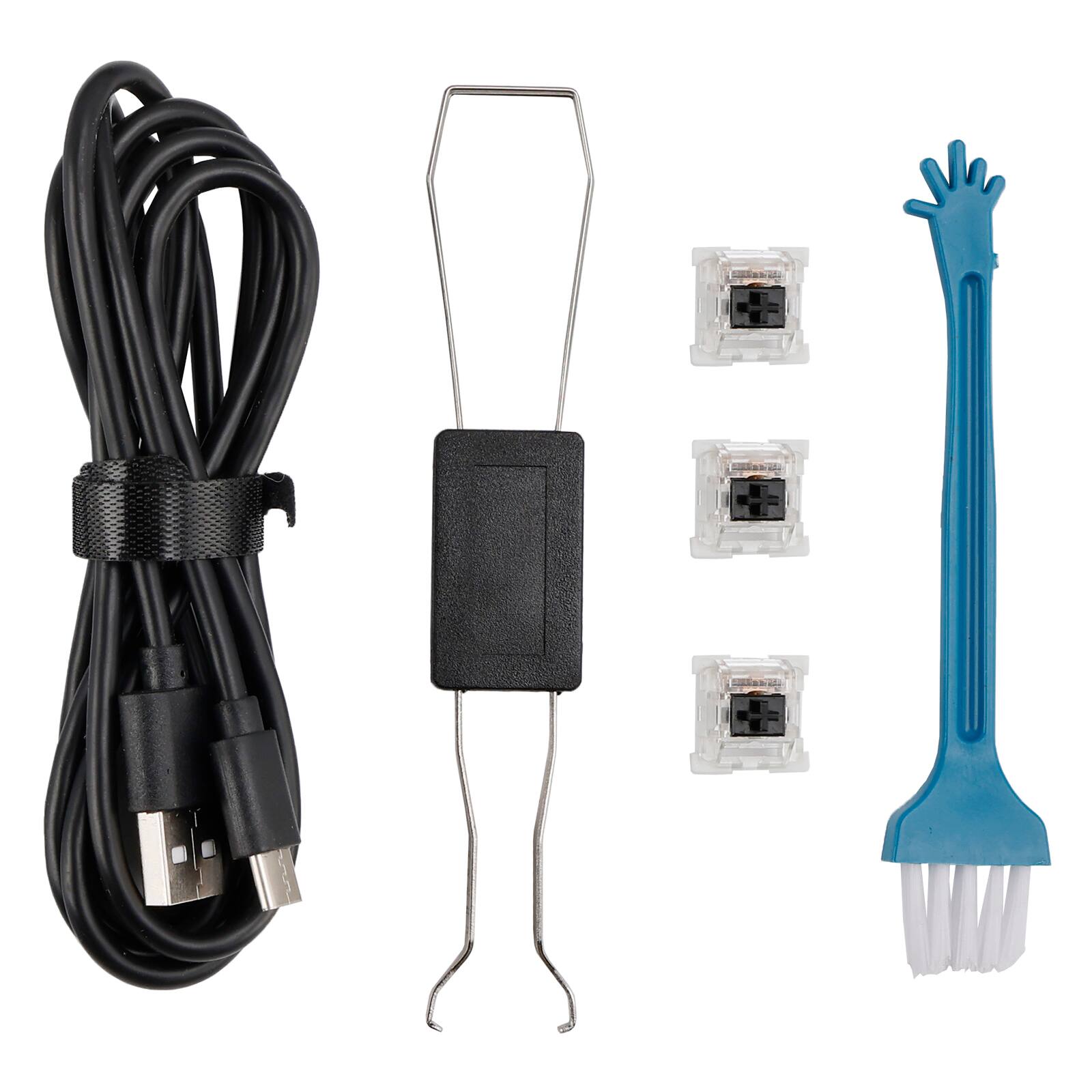 Alt View 10. Topteng - 98-Key Tri-Mode Mechanical Keyboard with Display Knob - Hot-Swappable RGB Backlit, 6000mAh Battery, for PC/Mac - Black.