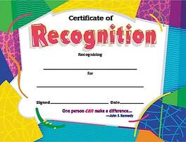 Trend Enterprises - Trend Enterprises© Certificate of Recognition Award, Assorted Colors, 8 1/2"H x 11"W, 30/Pk
