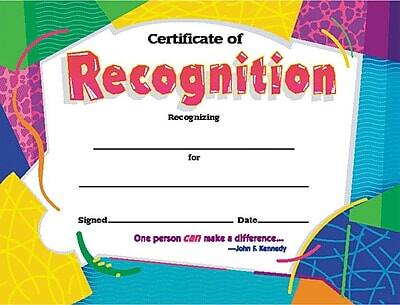 Certificate of Recognition

Recognizing

for

Signed _______________________

Date _______________________

One person can make a difference...
—John F. Kennedy