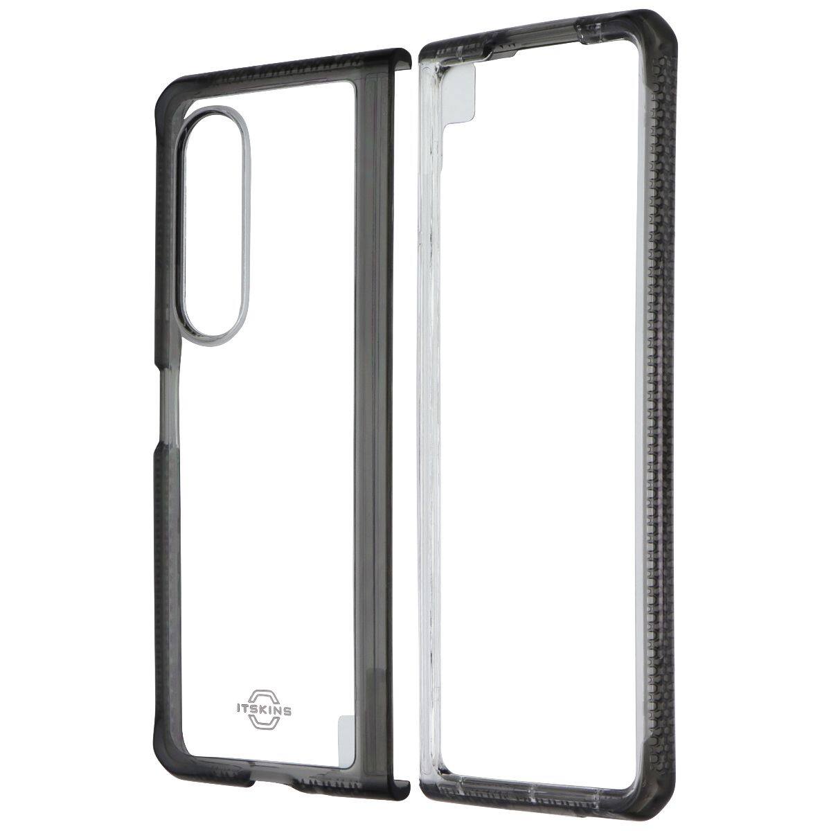Front. Itskins - ITSKINS Hybrid R // Clear Case for Samsung Galaxy Z Fold3 5G - Black/Transparent - Black.