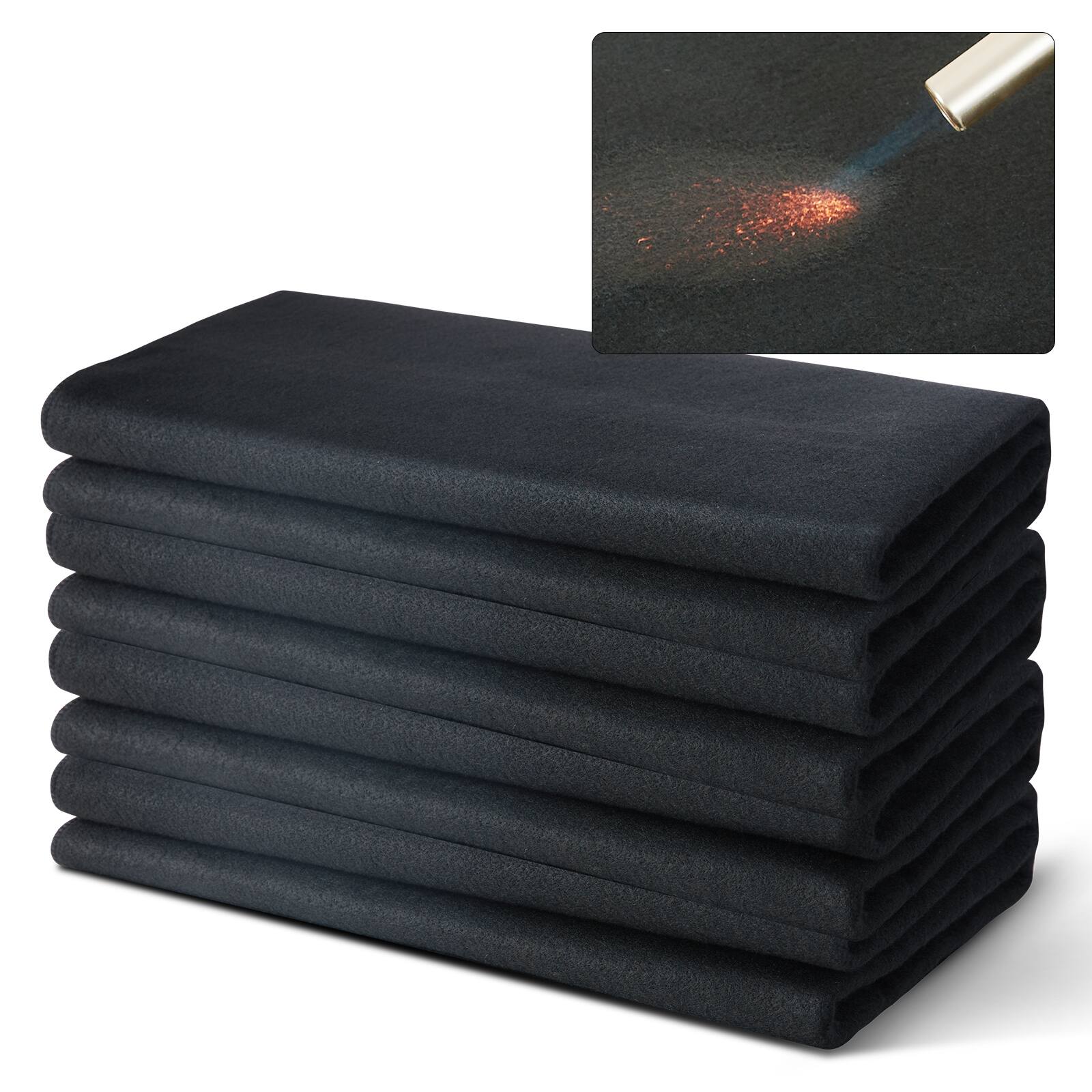 Alt View 5. VEVOR - Carbon Felt Welding Blanket 4 Pack, 37" x 36" Flame Retardant Welding Blanket, Up To 1800°F Heat Resistant Blanket Set - Black.