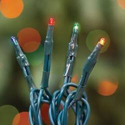 Angle. BreeBe - Multicolor Twinkle Teeny Lights - Green Cord - 140 Ct. - Multicolor.