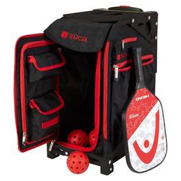 Zuca - Pro Rolling Pickleball Professional Red Trim with Frame Sport Bag - Black