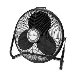 Air King - 18 Inch 1/6 HP 3-Speed Indoor Industrial Open Motor Pivoting Floor Fan - Black