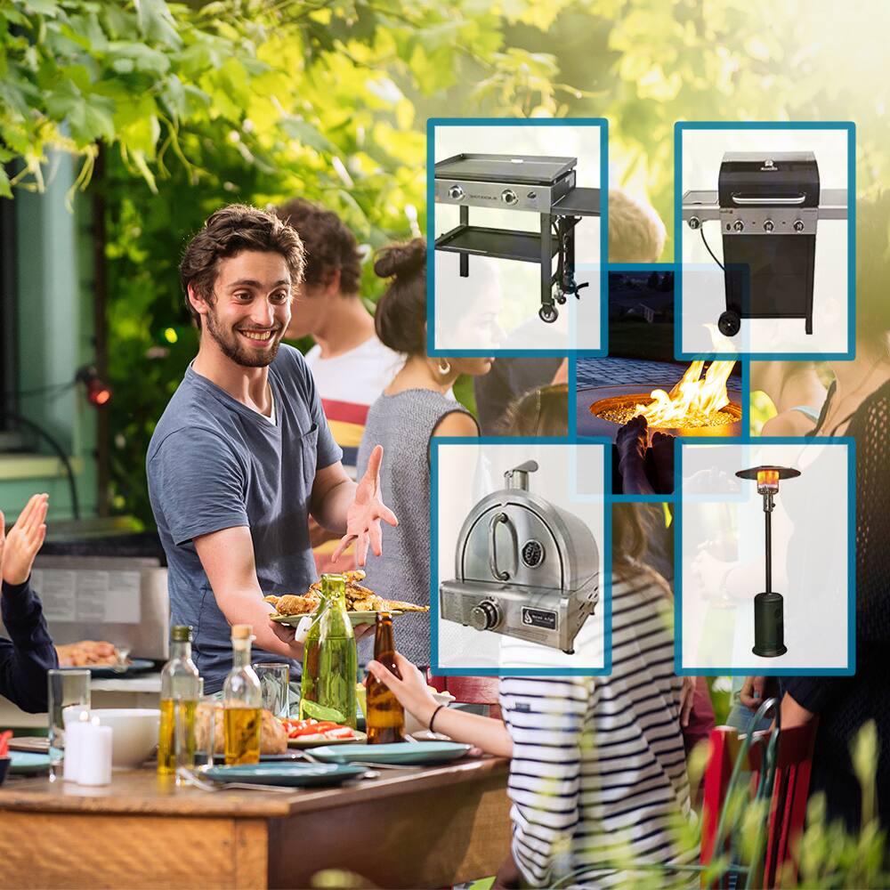 Alt View 4. Empava - 15ft Propane/Natural Gas Hose – CSA Certified, 50K BTU, Quick-Connect Brass Fittings, 1-Year Warranty - Gray.