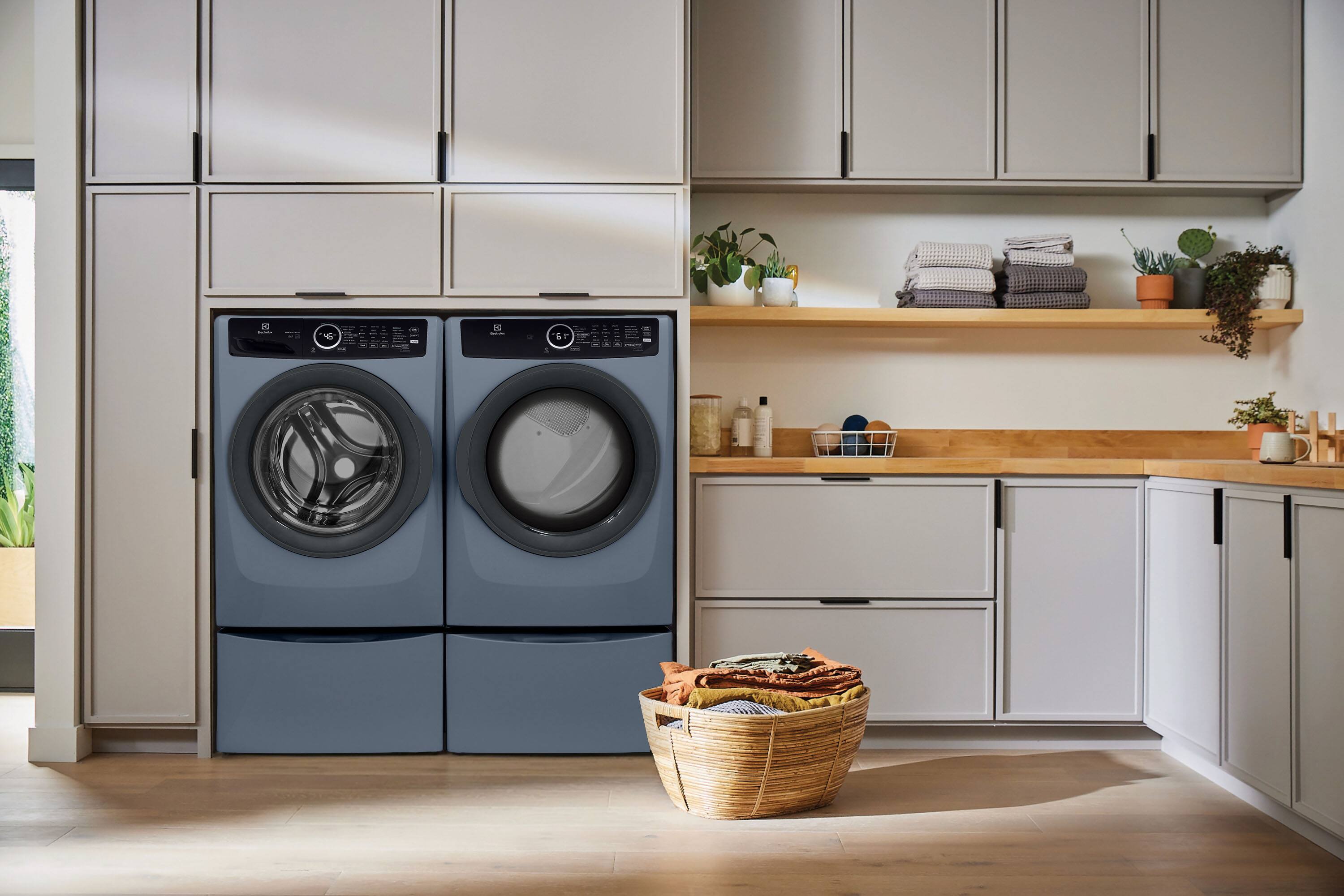 Alt View 7. Electrolux - Front Load Perfect Steam Washer with LuxCare Wash - 4.5 Cu. Ft. - Denim Blue.