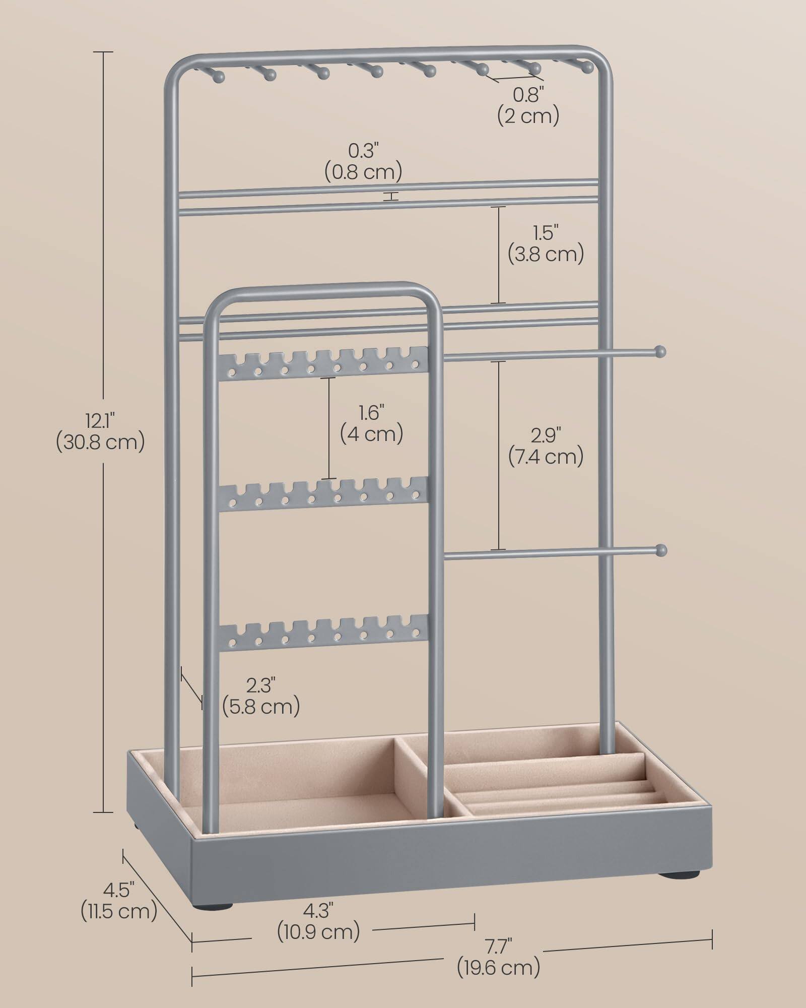 0.3" (0.8 cm)  
0.8" (2 cm)  
1.5" (3.8 cm)  
12.1" (30.8 cm)  
1.6" (4 cm)  
2.9" (7.4 cm)  
2.3" (5.8 cm)  
4.5" (11.5 cm)  
4.3" (10.9 cm)  
7.7" (19.6 cm)