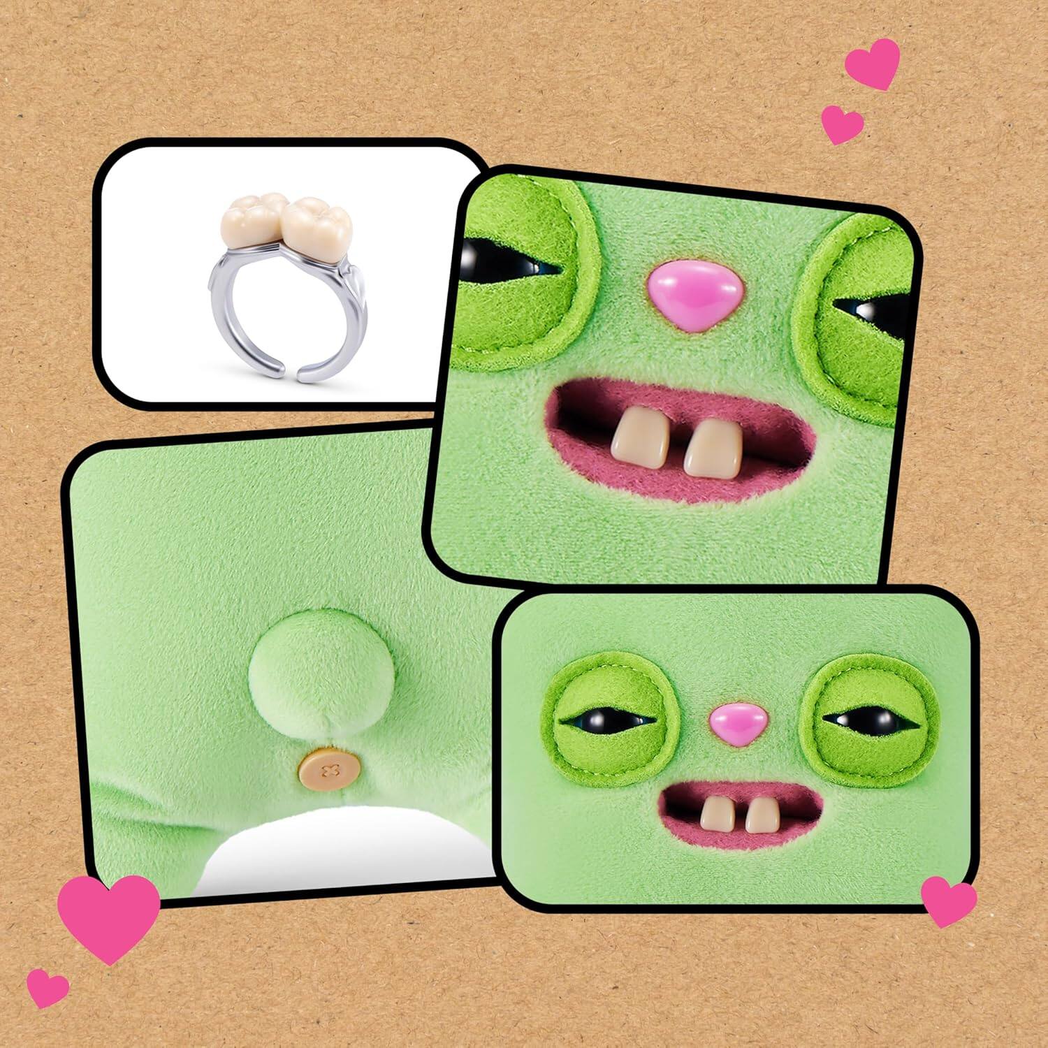 Alt View 4. Fuggler - Fuggler Wedding Fuggs 9-Inch Plush 2Pack by ZURU – Funny Ugly Monster Stuffed Animals with Human-Like Teeth & Tooth Ring - Assorted Pre-Pack.