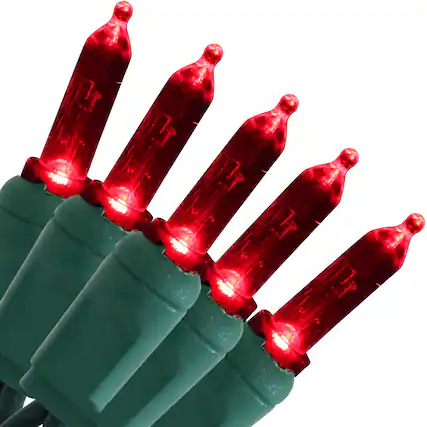 Front. Sunnydaze - 70 Ct Holiday Outdoor LED String Lights - 23 ft - Red.