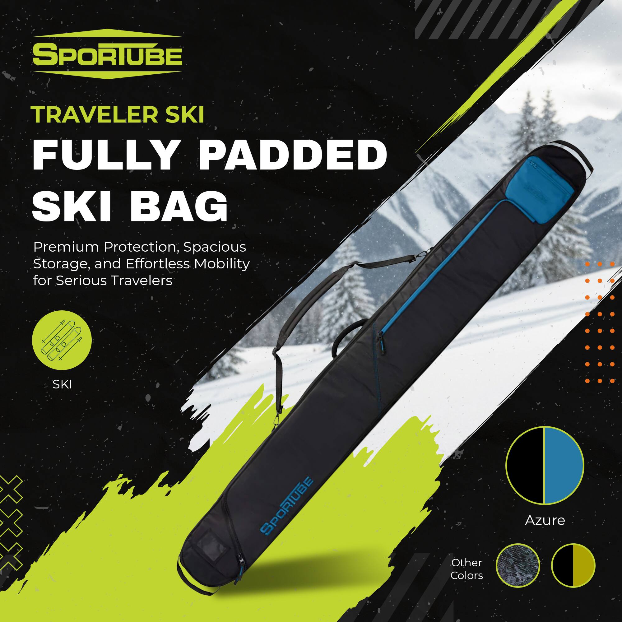SPORTUBE TRAVELER SKI FULLY PADDED SKI BAG

Premium Protection, Spacious Storage, and Effortless Mobility for Serious Travelers

Other Colors: Azure