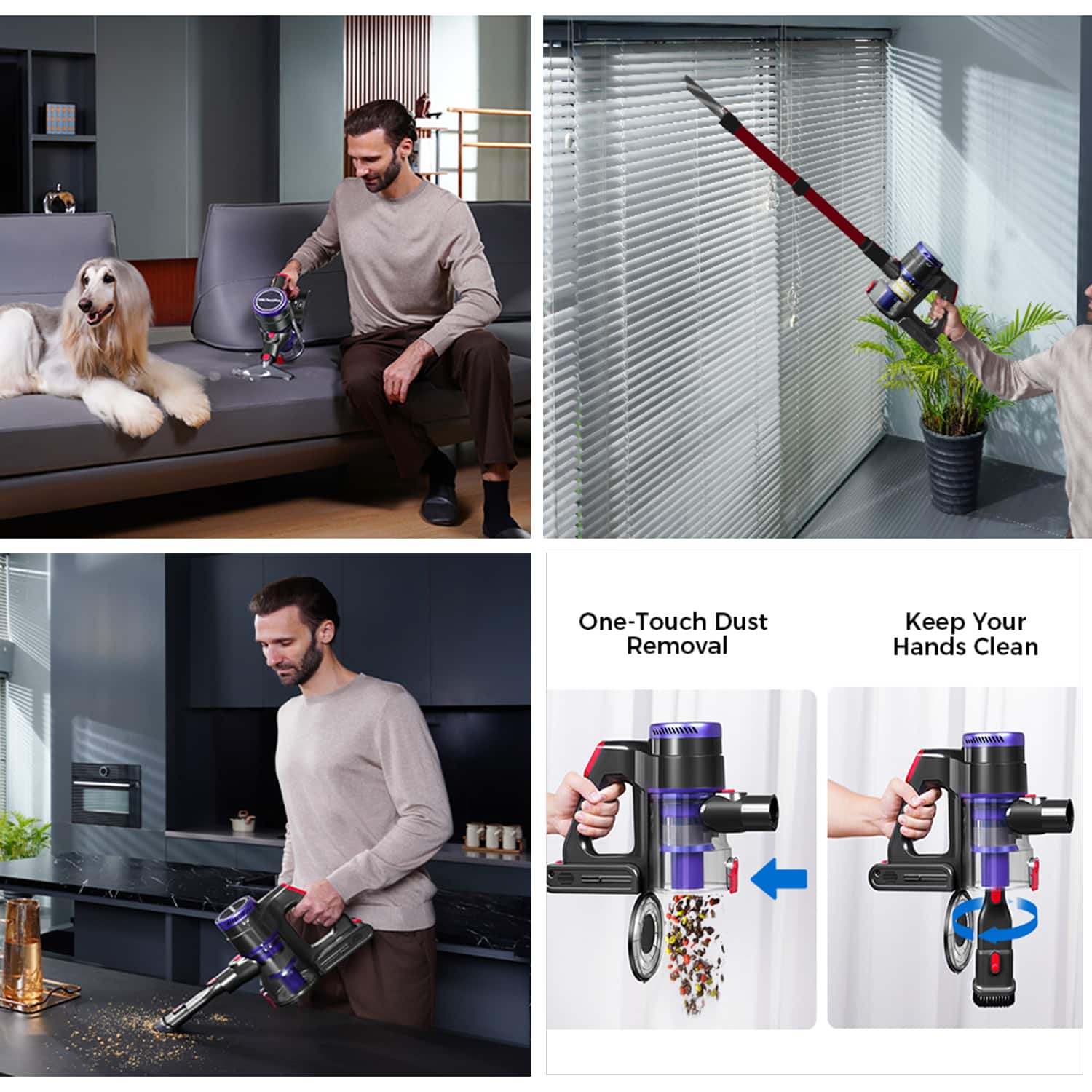 One-Touch Dust Removal
Keep Your Hands Clean