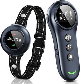 GlowWise - Smart 2-in-1 Dog Bark Collar & Remote Training Collar, 3300FT, 5 Sensitivity Modes, IP67 Waterproof, for All Breeds - Black