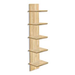 Sorbus - 5 Tier Wall-Mounted Floating Shelves Vertical Column Wall Shelf Unit (Maple) - Maple