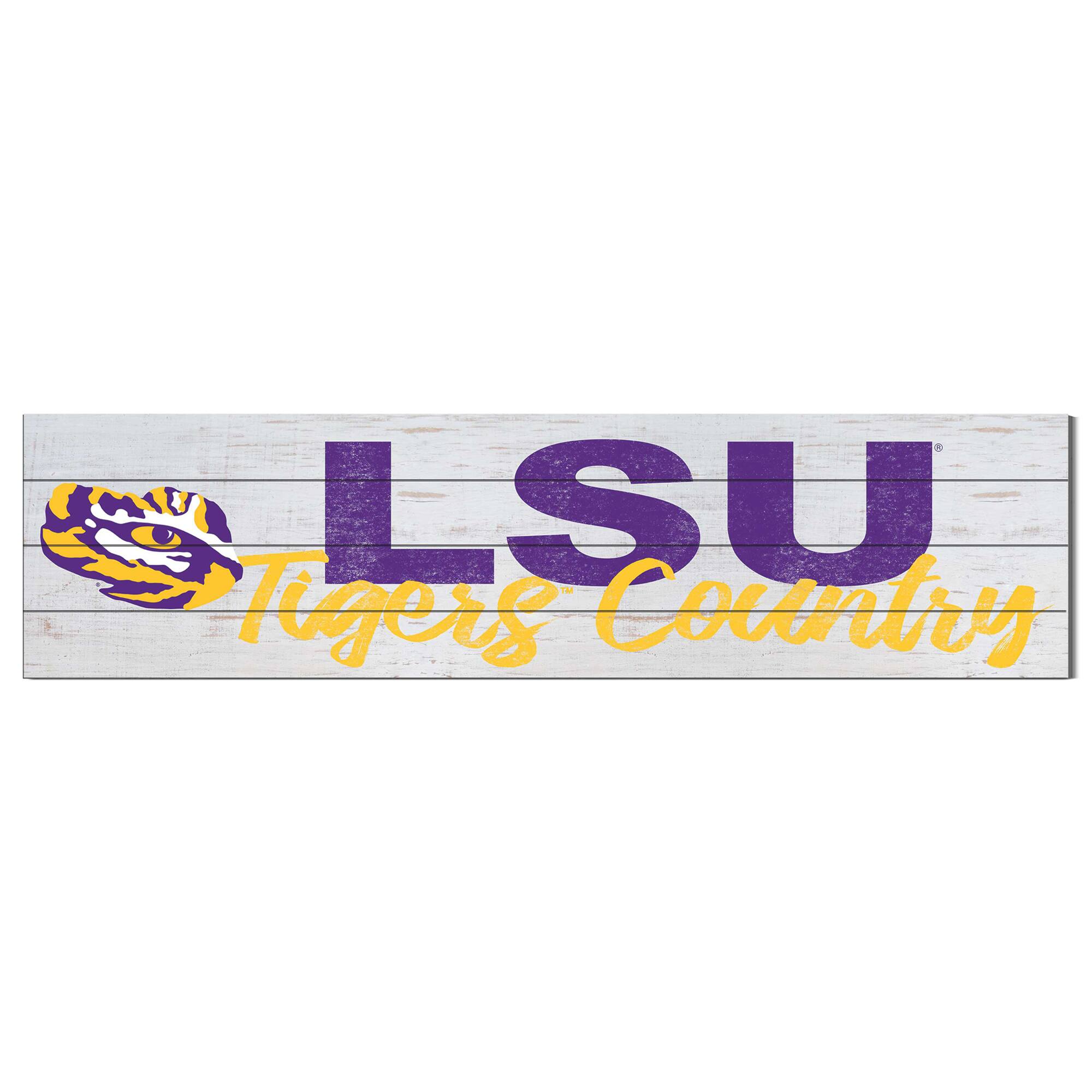 Jardine - LSU Tigers 40'' x 10'' Logo Sign - White