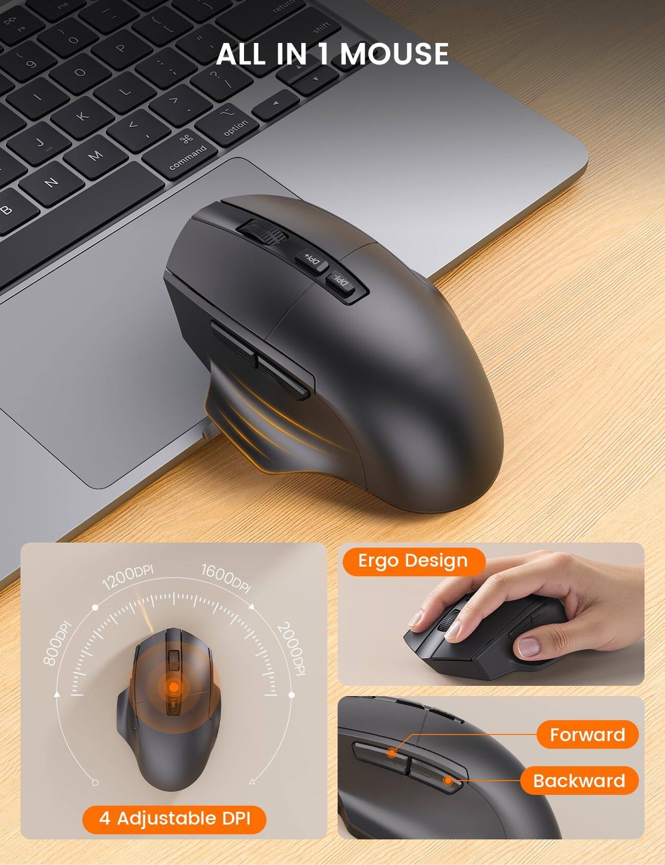 F10 I I DD P9 1 0 P ( 9 O - L K < J M - N 
[ return f - shift 2 : ALL IN 1 MOUSE ; ? A / > Y T 2 H option command
Dbl+
Dbl-
1200DPI 800DPI
1600DPI 2000DPI
Ergo Design
Forward
Backward
4 Adjustable DPI