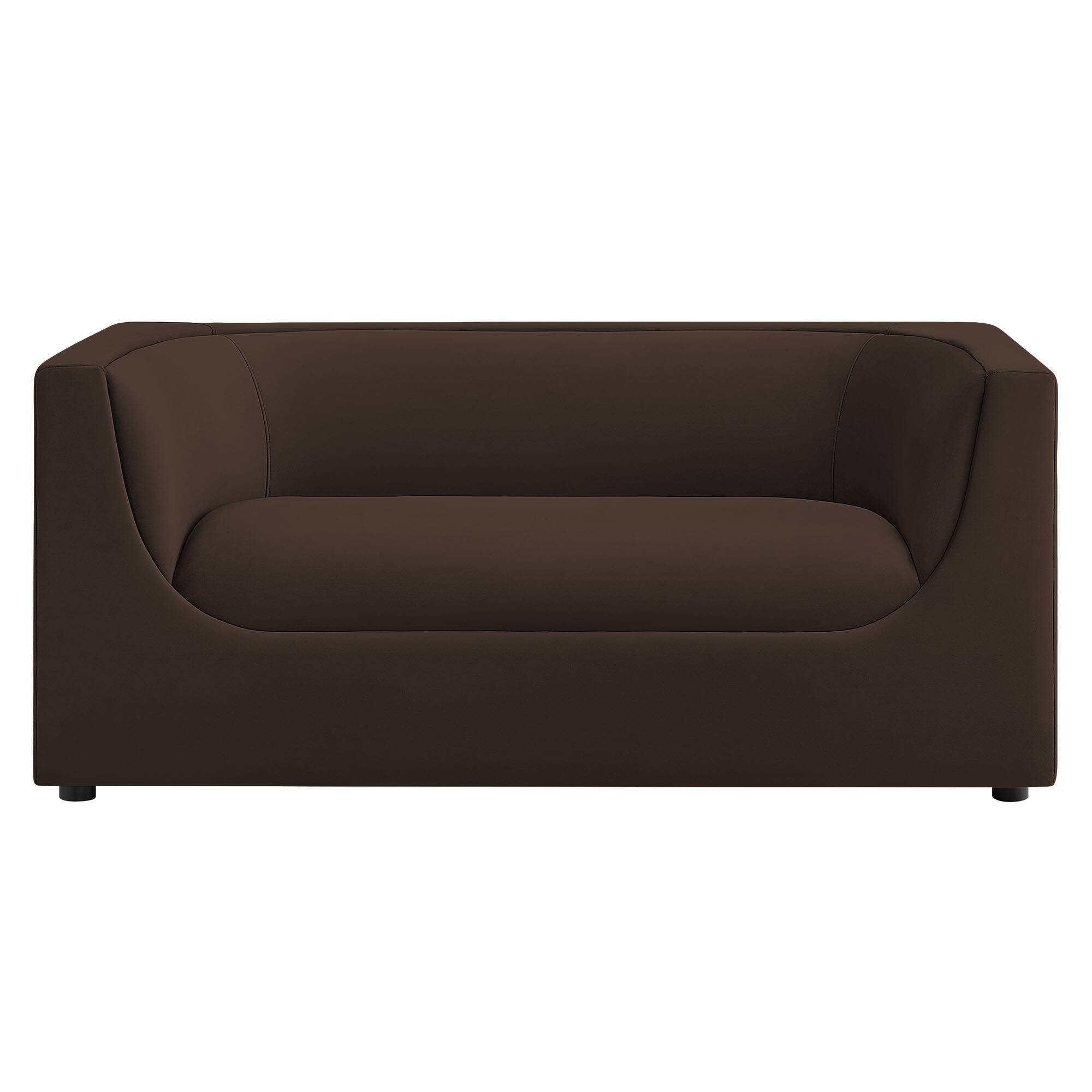 Alt View 5. Modway - Hilda 67" Curved Back Performance Velvet Loveseat by Modway - Chocolate Brown.