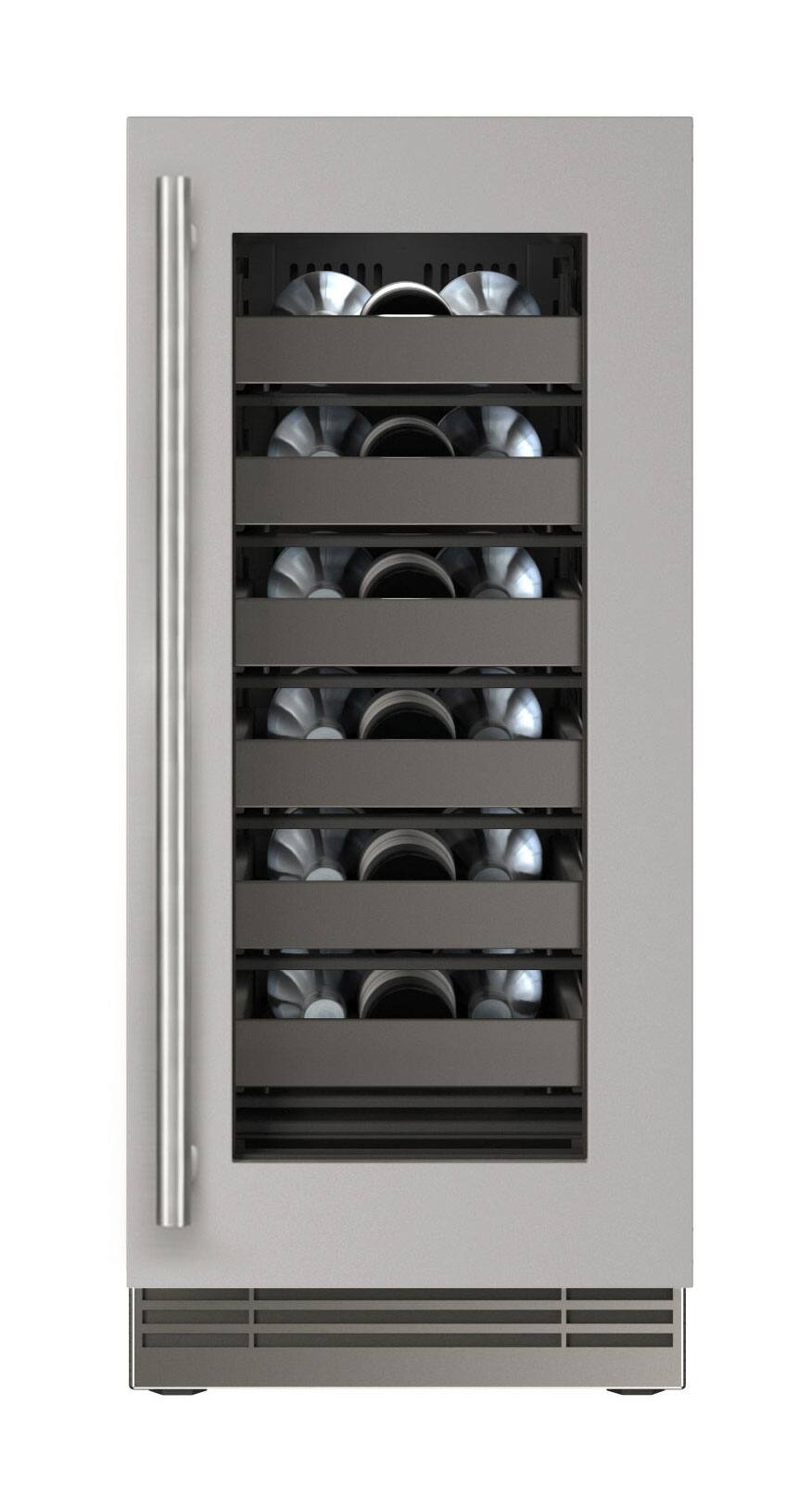 Alt View 1. U-Line - 15"W. 4.9 Cu.Ft. Built-In Wine Refrigerator-Stainless Steel Frame w. Glass - Stainless Steel.
