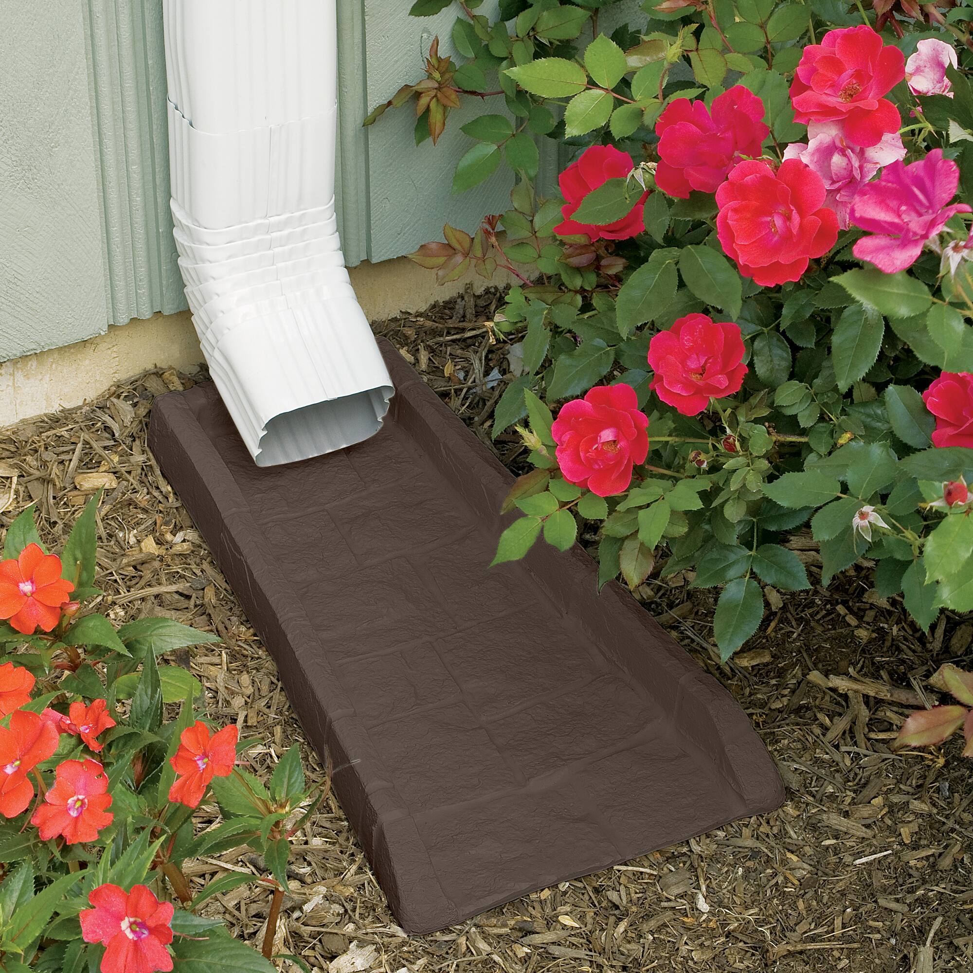 Alt View 12. Suncast - Suncast SBR24 Decorative Home Splash Rain Gutter Drain Block Replacement Guard - Brown.