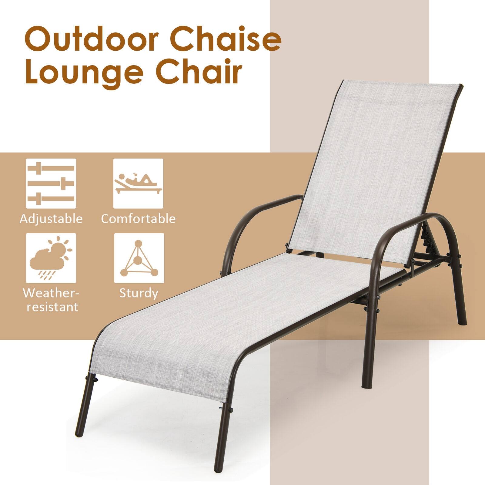 Outdoor Chaise Lounge Chair

Adjustable
Comfortable
Weather-resistant
Sturdy