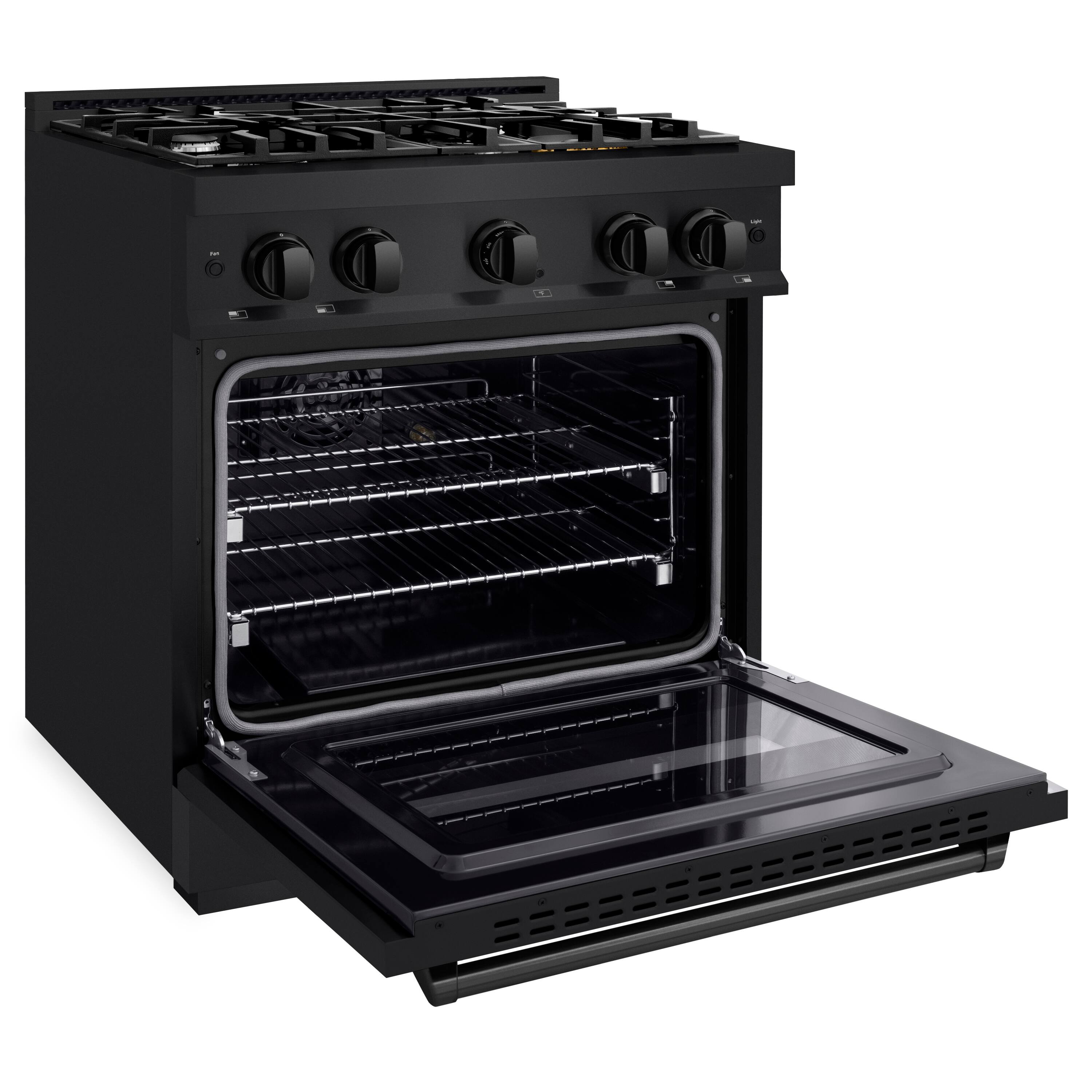 Alt View 1. ZLINE - ZLINE 30" Classic Dual Fuel Steel Range with 4 Burners and Convection Oven (CDRB-30) - Black Stainless Steel.