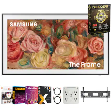 SAMSUNG
The Frame
DECOCGEAR + CPS BUNDLE
26 MONTH PROTECTION
EXCLUSIVE DECO GEAR
2 HDMI CABLES
PREMIUM PROTECTION PLAN
DAILY FLIXFLING
Grokker TV
PLEX TV
XSTREAM SMARTER