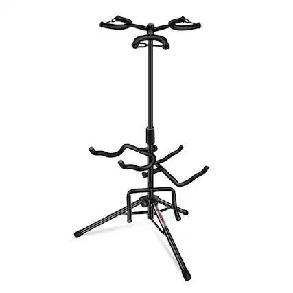 Front. Stock Preferred - Folding Adjustable Triple Guitar Stand.