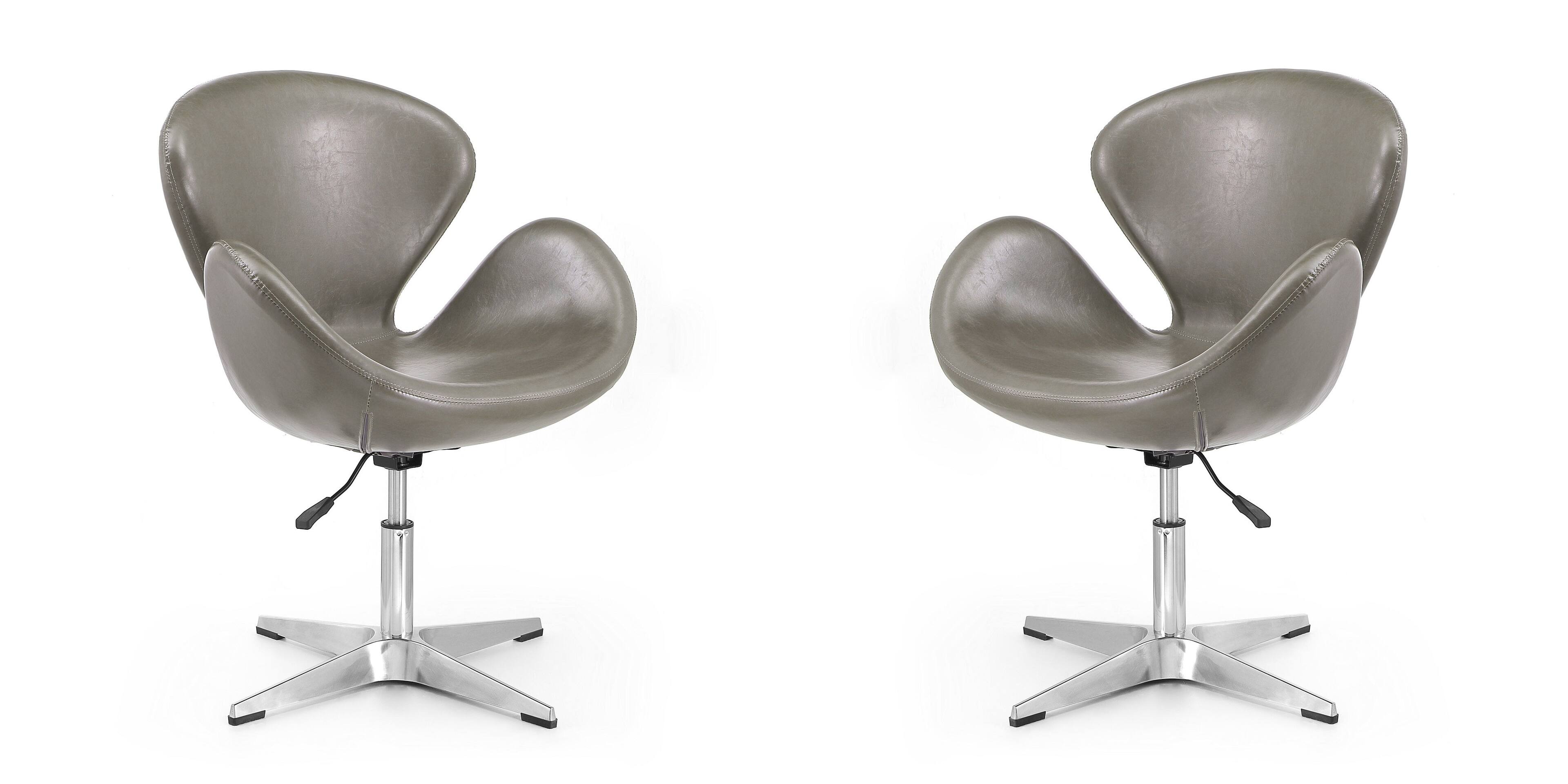 Manhattan Comfort Raspberry Modern Upholstered Swivel Lounge Chair Set ...