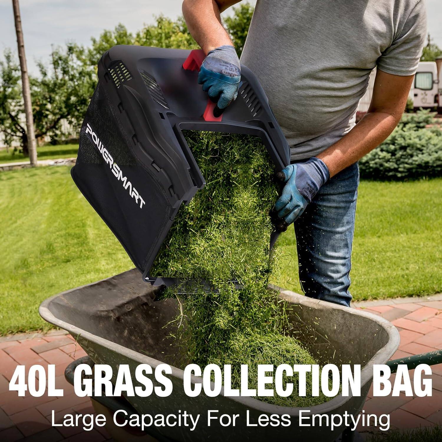 In AEEE I POWERSMART MN 40L GRASS COLLECTION BAG Large Capacity For Less Emptying