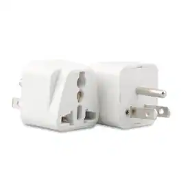 Stock Preferred - 2-Pack Universal Power Plug Adapter Converter - White