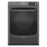 Maytag - 7.4 Cu. Ft. Smart Electric Dryer with Steam and Pet Pro System - Volcano Black - Front_Zoom