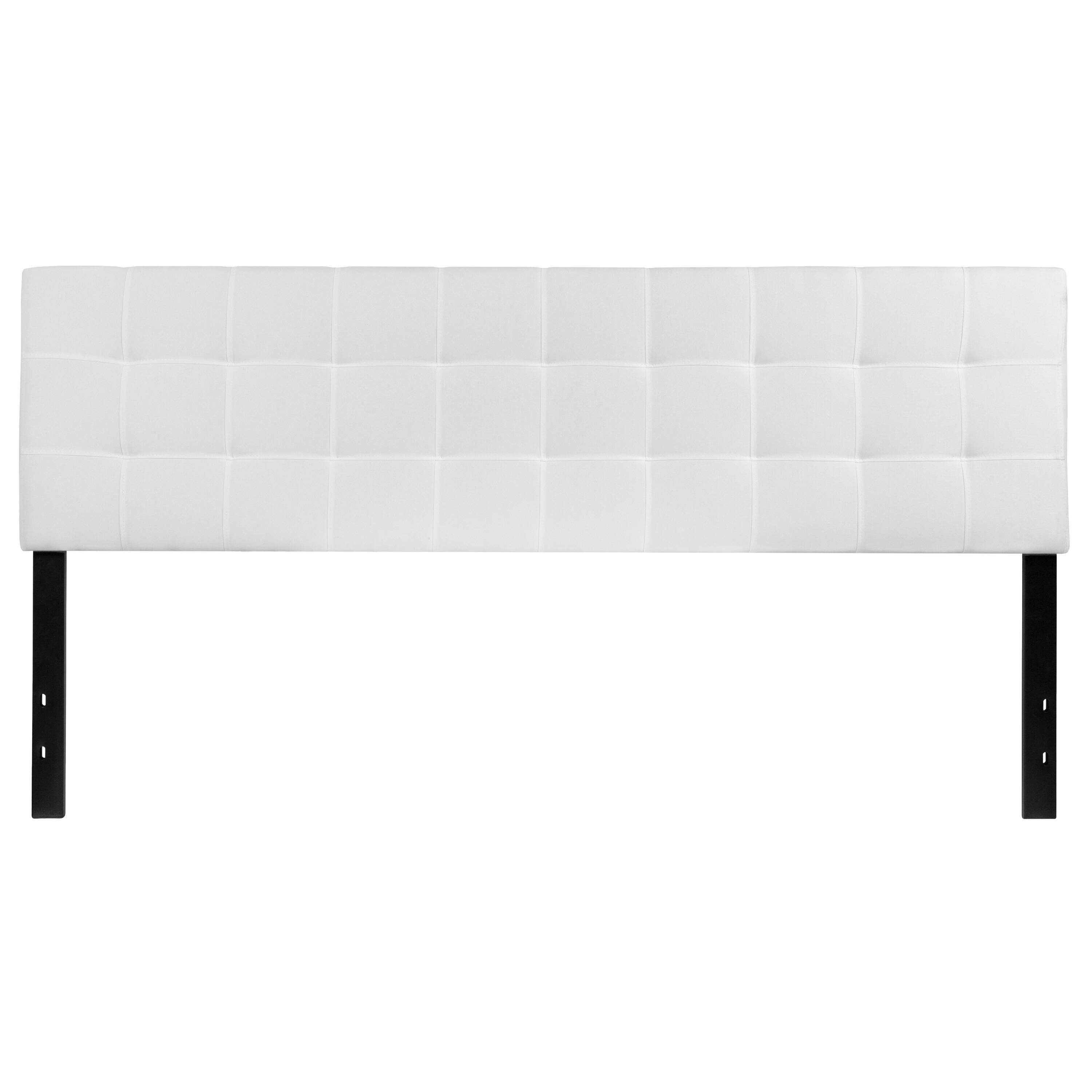 Alt View 4. Emma + Oliver - Quilted Tufted Upholstered Headboard - White.
