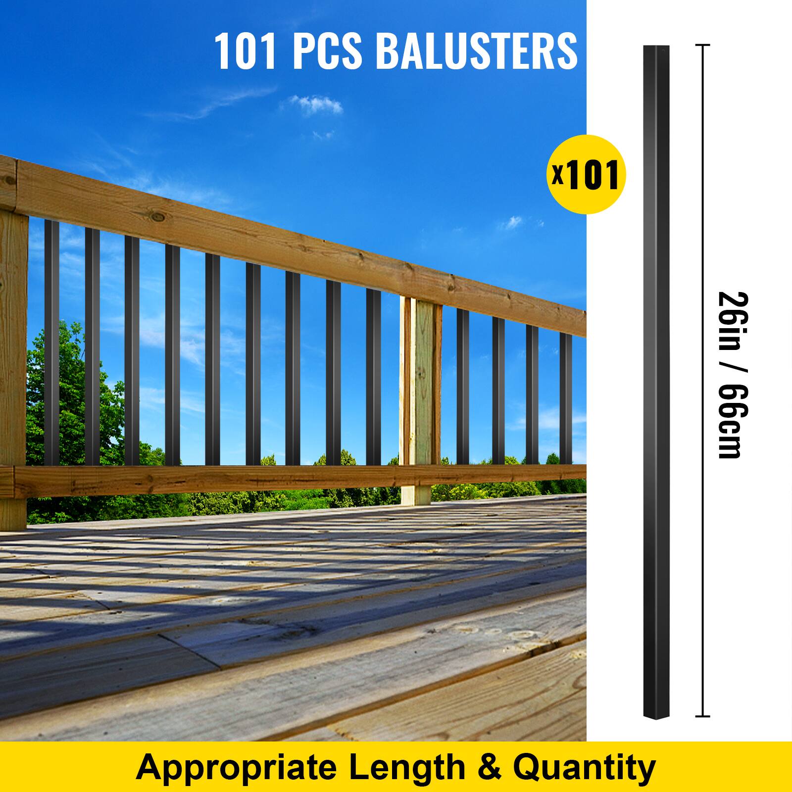 101 PCS BALUSTERS x101 26in / 66cm Appropriate Length & Quantity