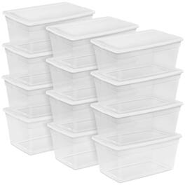 Sterilite - 90 Quart Storage Box Container with Clear Base & White Lid, (12 Pack)