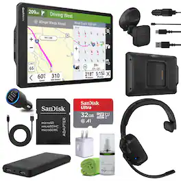 Garmin - dezl OTR1020, Extra-Large, Easy-to-Read 10” GPS Truck Navigator Bundle - Black