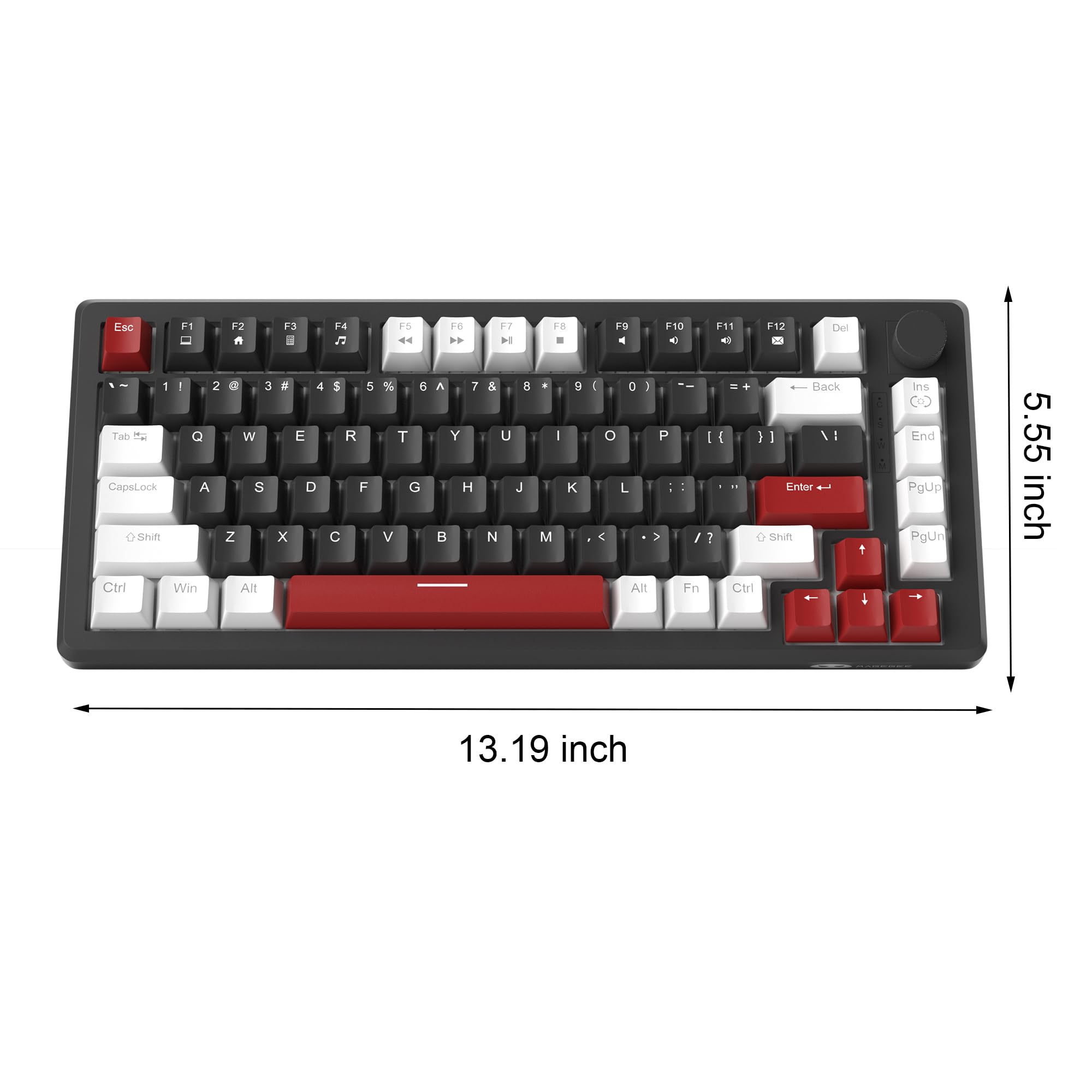 Esc F1 - F12 Del 5.55 inch 13.19 inch Tab Q W E R T Y U I O P [ ] \ CapsLock A S D F G H J K L ; ' Shift Z X C V B N M , . / Ctrl Win Alt Alt Fn Ctrl