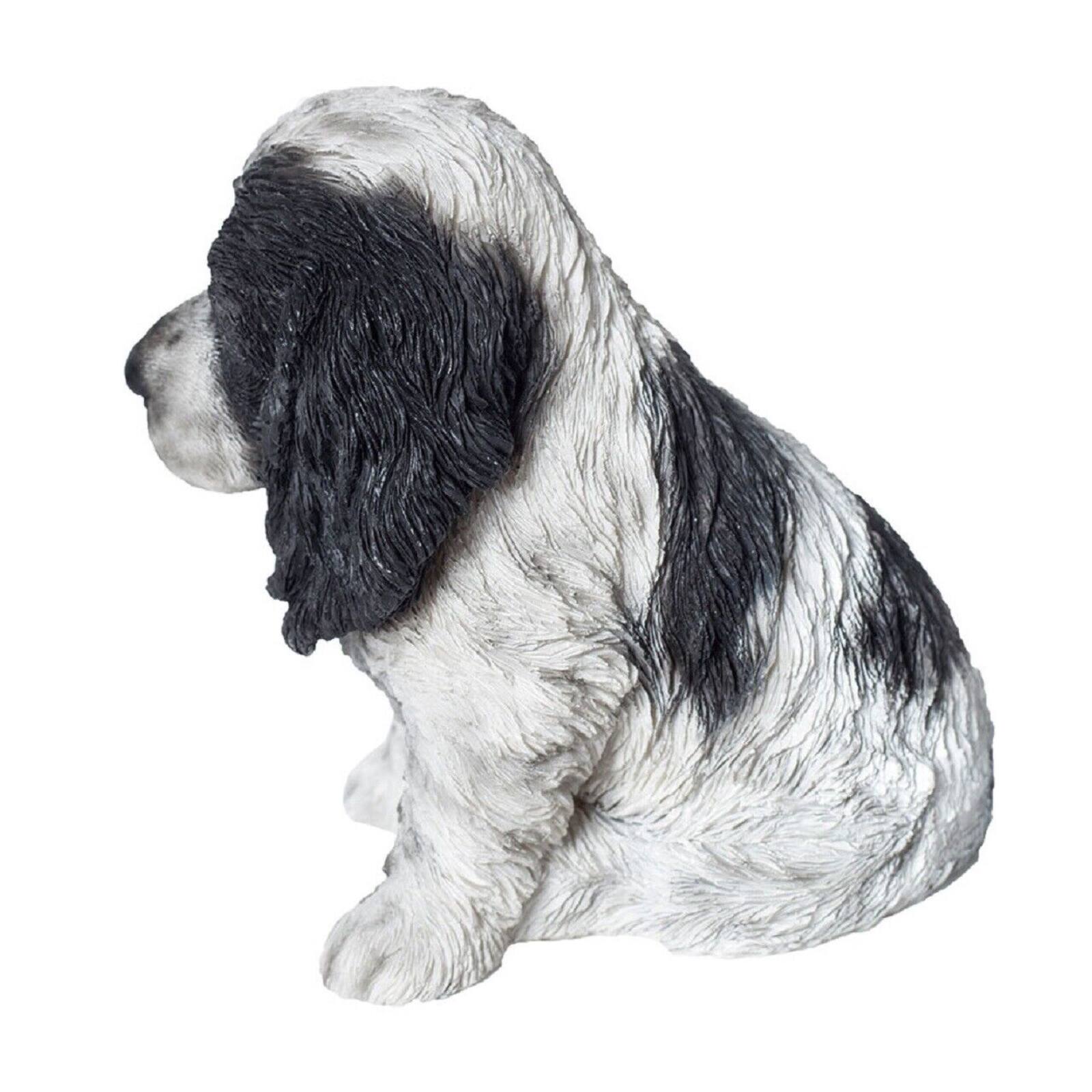Angle. Pacific Trading - Realistic Animal Sitting Cocker Spaniel Puppy Collectible Home Decor Figurine.
