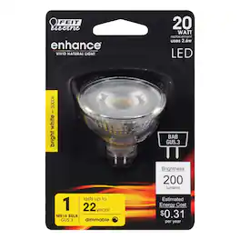 FEIT ELECTRIC - Feit Enhance MR16 GU5.3 LED Bulb Bright White 20 Watt Equivalence 1 pk