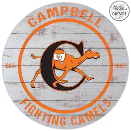 Jardine - Campbell Fighting Camels 20'' x 20'' Indoor/Outdoor Weathered Circle Sign - White