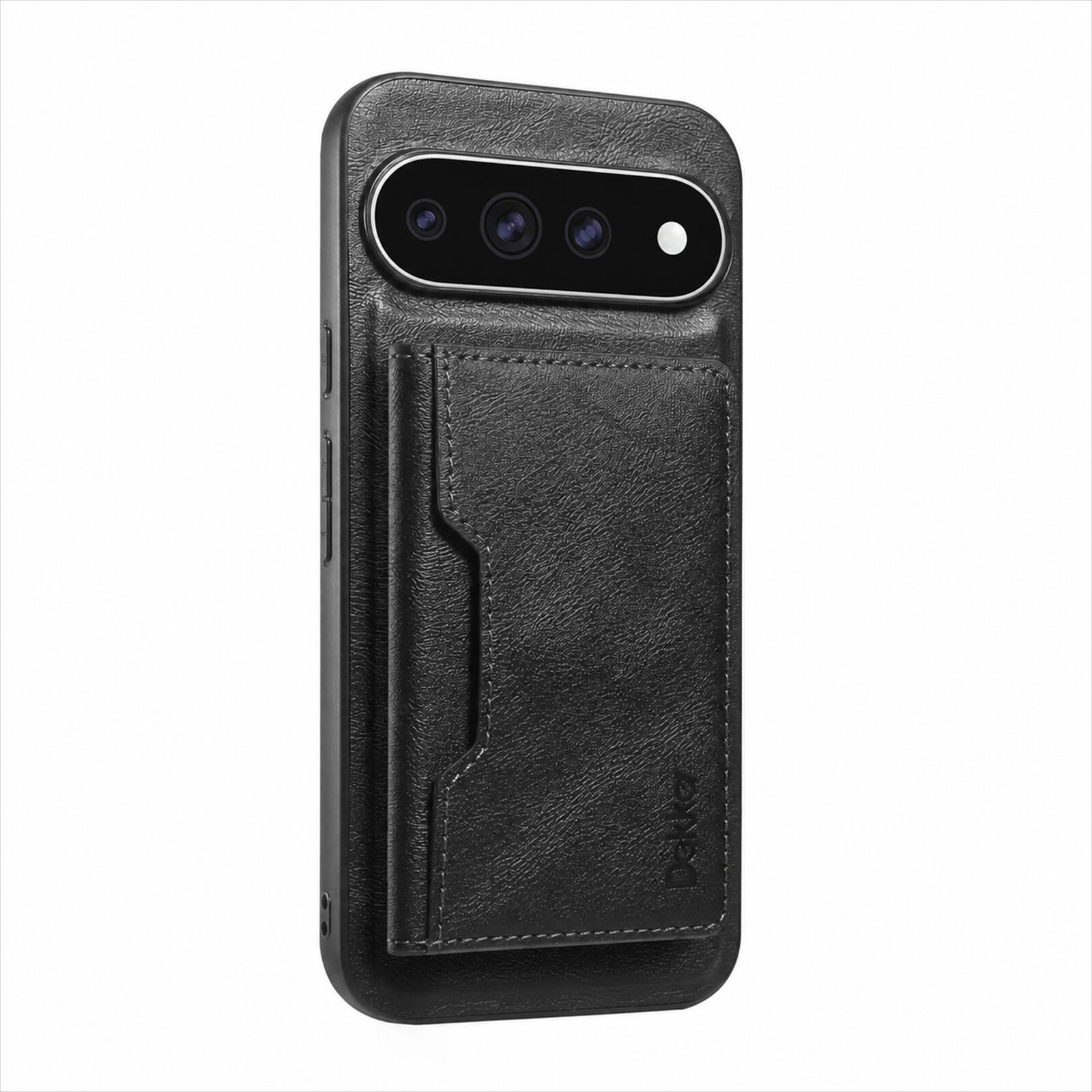 Front. Dteck - Magnet Wallet RFID Blocking Case for Google Pixel 11 Pro XL, 2 in 1 Detachable Credit Card PU Leather Shockproof Cover - Black.