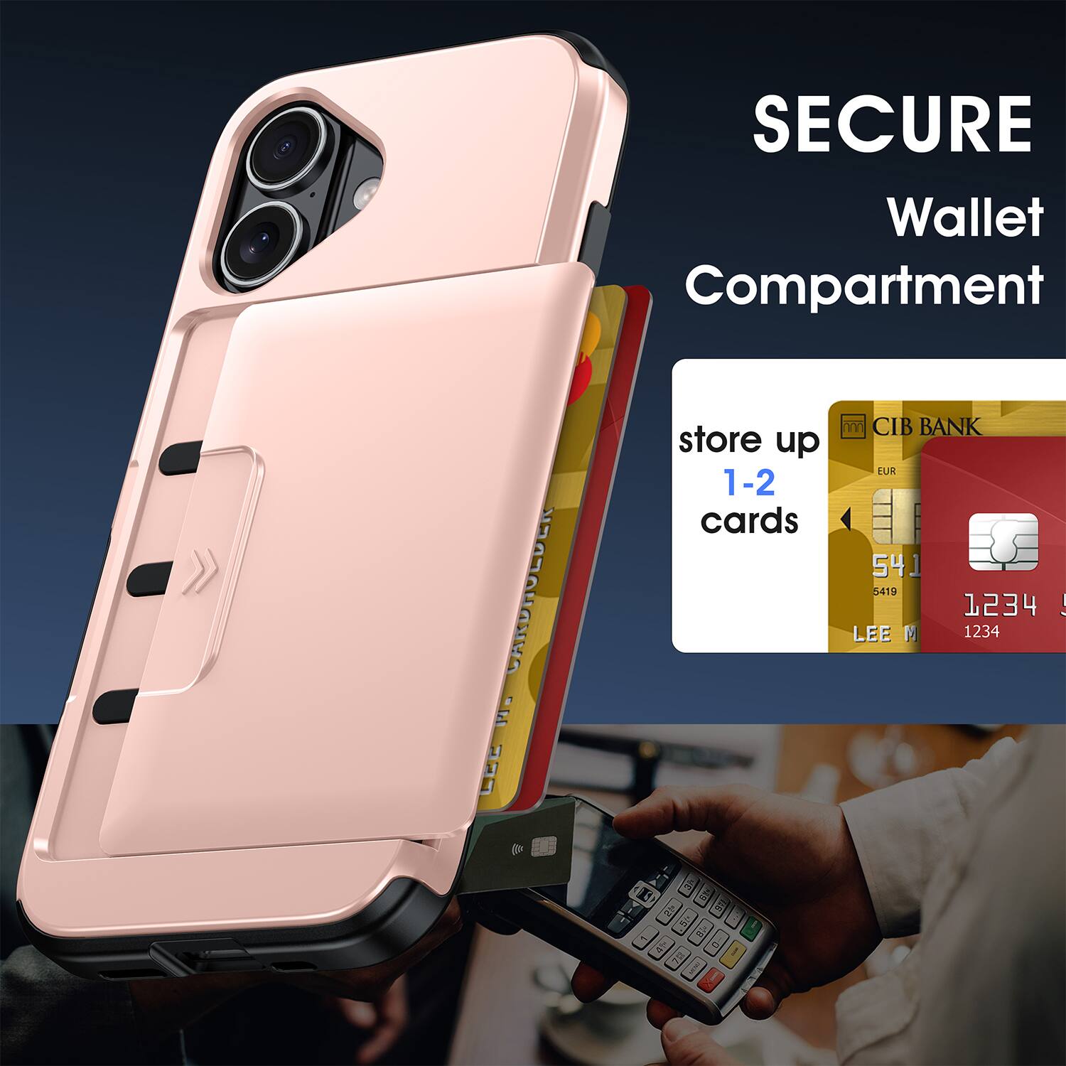 CARDHOLDER  
SECURE Wallet Compartment  
CIB BANK  
store up 1-2 cards  
5419 1234  
LEE M  
1234